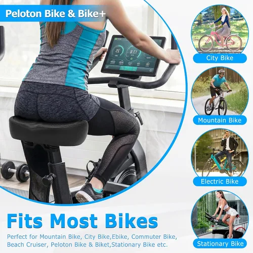 Miniatura 2 de CDYWD Oversized Bike Seat for Men & Women Comfort Wide, Soft Padded Bicycle Seat, Comfortable Large Bike Saddle for Peloton, Electric Scooter