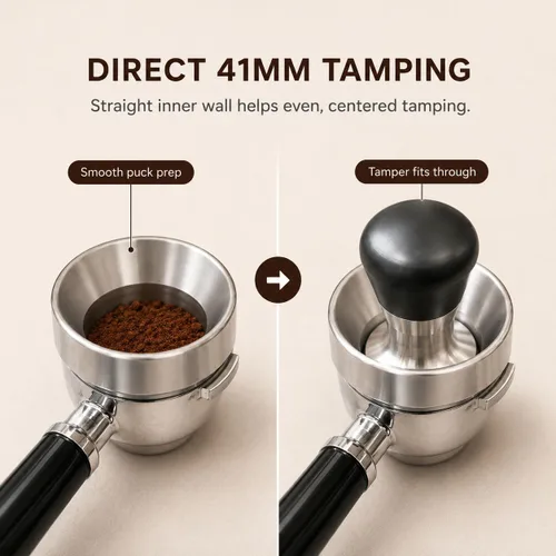 Miniatura 4 de YOLOYO - Embudo dosificador de espresso de 1.614 in compatible con La Marzocco 1 taza 0.25 oz y VST 0.25 oz cesta de un solo disparo, embudo