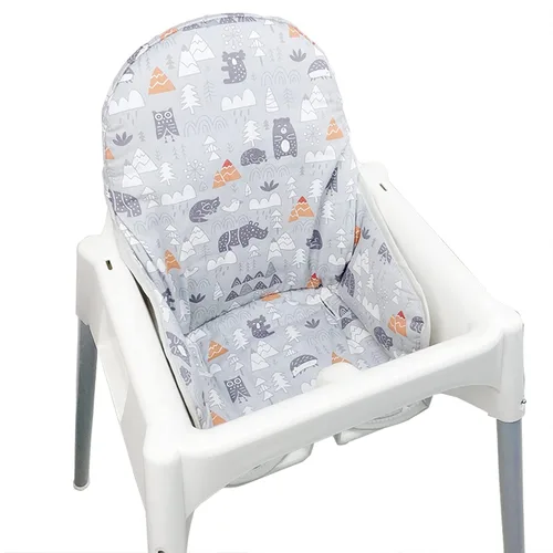 Miniatura 7 de ZARPMA Fundas de asiento de algodón para silla alta IKEA Antilop, superficie de algodón y acolchado, diseño de bosque plegable para silla de bebé