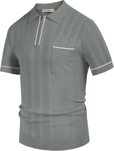 Miniatura 2 de GRACE KARIN Polo de punto transpirable para hombre, textura ligera, camisas de golf