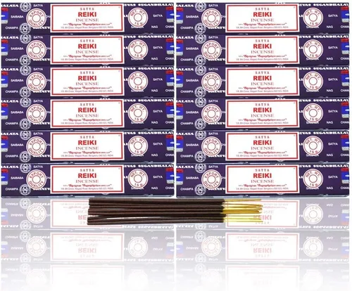 Miniatura 6 de Satya Varillas de incienso, 12 unidades - Nag Champa Reiki, original de Srinivas Sugandhalaya Factory Palitos de incienso con fragancia Nag Champa