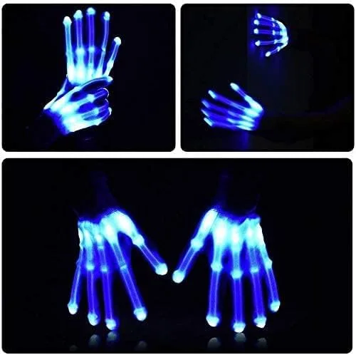 Miniatura 5 de Guantes de mano de esqueleto iluminados, modos de ajuste, guantes LED, nuevos divertidos y geniales recuerdos de fiesta, juguetes geniales, regalos