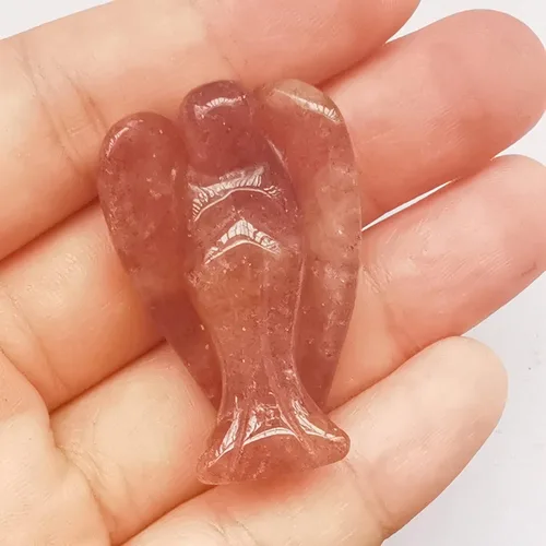 Miniatura 4 de Estatua de ángel guardián de oración de cristal curativo de jade verde natural, 1.5 pulgadas, tallado en bolsillo, figuras de piedra de palma