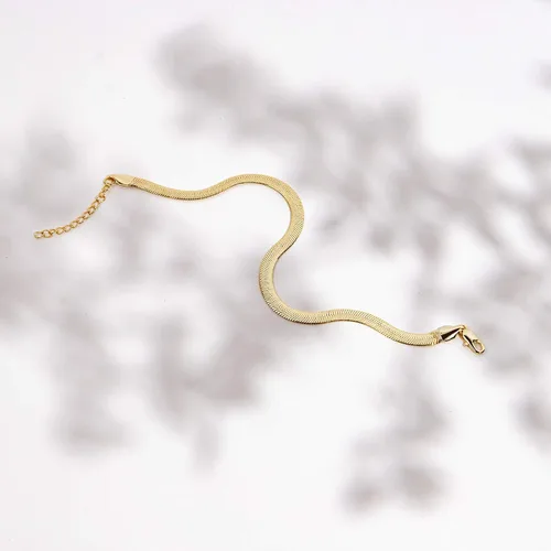 Miniatura 4 de PAVOI Tobilleras planas de oro chapado en oro de 14 quilates para mujer