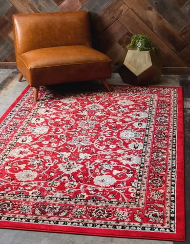 Miniatura 43 de Unique Loom Colección Sialk Hill - Alfombra de área Washington (7' 10" x 10' Rectángulo Burdeos/Crema)