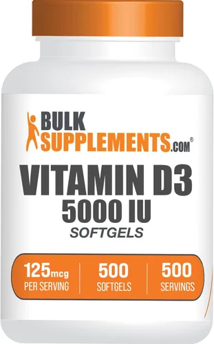 Miniatura 6 de BulkSupplements. com Vitamina D3 5000IU Softgels - Colecalciferol, Suplemento D3, Vitamina D 5000 UI - 1 Vitamina D3 Softgel (125mcg de Vitamina D)