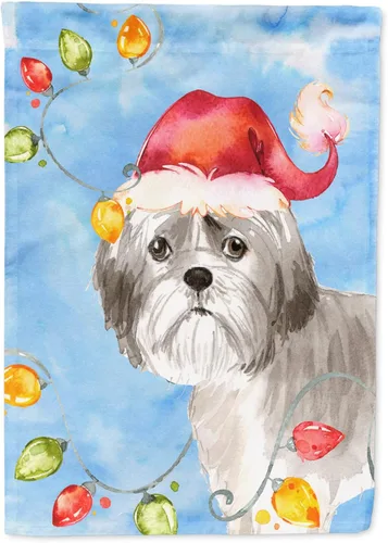 Miniatura 13 de Caroline's Treasures CK2484GF - Bandera decorativa para jardín de Alaskan Malamute con luces de Navidad, bandera decorativa para patio exterior