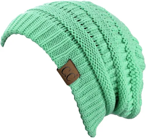 Miniatura 232 de C.C Trendy Warm Chunky Soft Stretch Cable Knit Beanie