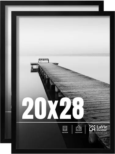 Miniatura 47 de LaVie Home Paquete de 2 marcos de fotos 2x3, marco de exhibición 2 x 3, marco de 2x3 negro con plexiglás HD, marco de exhibición para vertical u