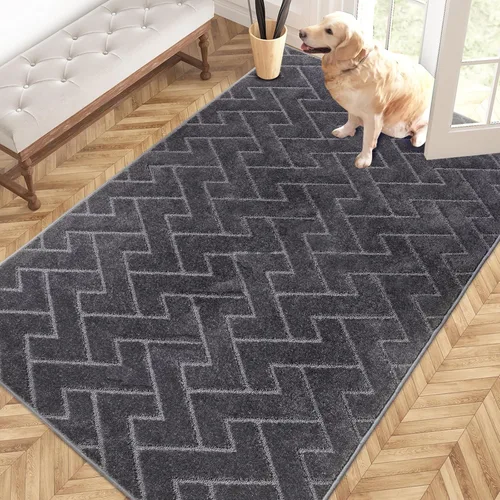 Miniatura 45 de PURRUGS Alfombra de fácil cuidado de 6 x 9 pies, antideslizante, lavable a máquina, tapete para puerta de perro, resistente a las manchas