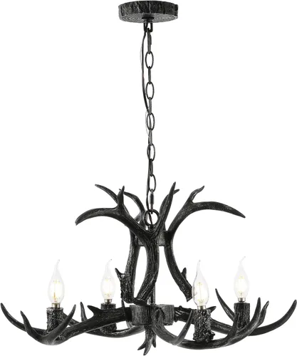 Miniatura 22 de JONATHAN Y JYL6301A Eldora - Candelabro LED ajustable de resina con asta de 26 pulgadas, 4 luces, glamour, rústico, cabaña, transicional, regulable