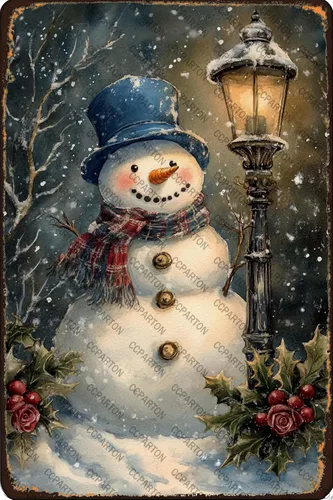 Miniatura 6 de CCPARTON Carteles de Feliz Navidad Graciosos Cartel de Hoja de Estaño para Decoración del Hogar Interior Jardín Patio Exterior Porche 8x12 Pulgadas