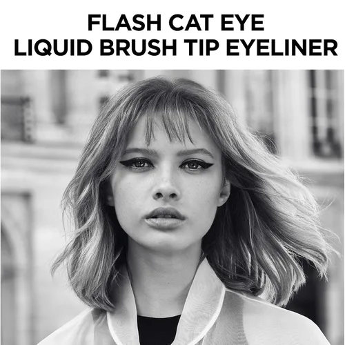 Miniatura 11 de L'Oreal Paris Makeup Infallible Flash Cat Eye Delineador de ojos líquido impermeable, negro, 0.44 onzas