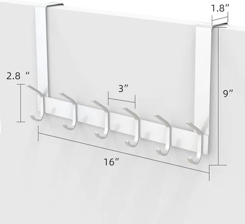 Miniatura 5 de DOKU Gancho sobre la puerta, soporte resistente para colgar sobre la puerta para abrigos, batas, sombreros, ropa y toallas, organizador de baño