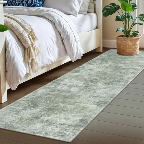 Miniatura 1203 de IOHOUZE Alfombra abstracta lavable de 3 x 12 pies para pasillos, antideslizante para cocina, camino de entrada de lana sintética para interiores