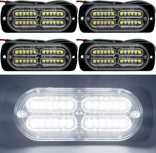 Miniatura 12 de Barra de luz estroboscópica ámbar impermeable de 12-24 V, 20 LED, con 32 intermitentes diferentes para automóvil, camión, SUV, camioneta, 4