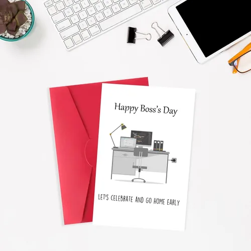 Miniatura 4 de Tarjeta de feliz día del jefe para mujeres jefas, hombres, tarjeta del día nacional del jefe de empleado de colega de trabajo, linda tarjeta