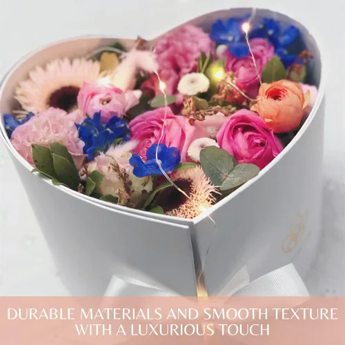 Miniatura 4 de BBJWRAPS - Caja para flores en forma de corazón con tapa para arreglos de lujo, florerías, entregas de regalos, material de cartón piedra de 9