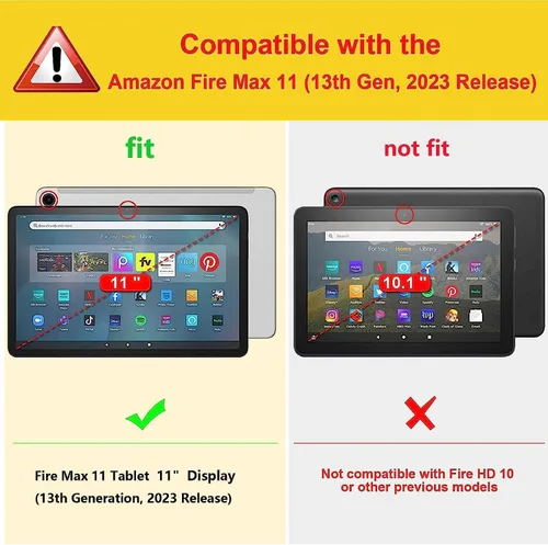 Miniatura 2 de Funda para tableta Amazon Fire Max 11 (13ª generación, versión 2023), funda delgada de piel sintética con ranura para tarjetas y encendido Ser un