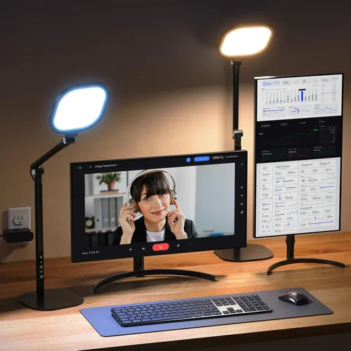 Miniatura 11 de Lámparas LED de escritorio para oficina en casa con base, lámpara de escritorio alta con 50 modos de luz y memoria y temporizador, luz