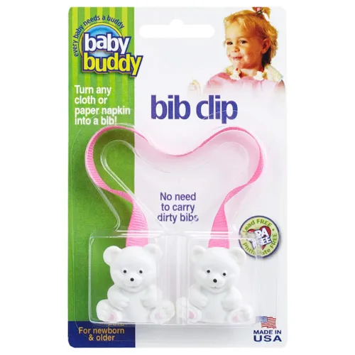 Baby Buddy El clip para babero convierte cualquier paño, toalla o servilleta de papel en baberos desechables instantáneos, accesorios de viaje,