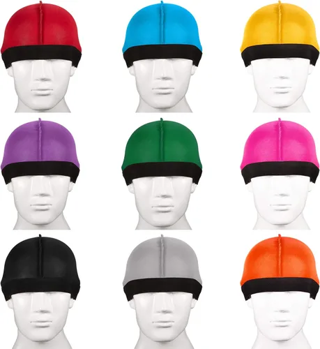 Miniatura 5 de SATINIOR 9 piezas de gorras de ondas sedosas para hombre, con banda elástica, gorras onduladas sedosas, estilo 2