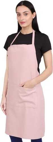Miniatura 8 de Delantal de cocina de algodón resistente a las gotas de agua con delantales ajustables para mujer con bolsillos 8 opciones de color para cocinar