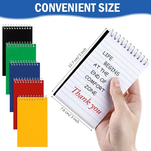 Miniatura 2 de Teling 50 blocs de notas en espiral a granel, bloc de notas pequeños de 3 x 5 pulgadas, cuadernos de bolsillo con 75 hojas de papel rayado