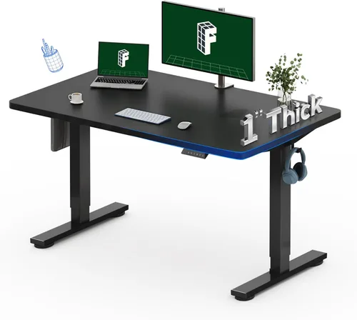 Miniatura 25 de FLEXISPOT Escritorio Eléctrico de Pie de Una Pieza, 60 x 24 Pulgadas Escritorio Ajustable con Superficie Sin Costuras, Ajuste de Altura con Parte