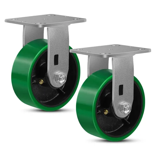 Miniatura 76 de Ruedas giratorias, ruedas industriales de 4 pulgadas resistentes, poliuretano en rueda de acero, ruedas giratorias de placa superior