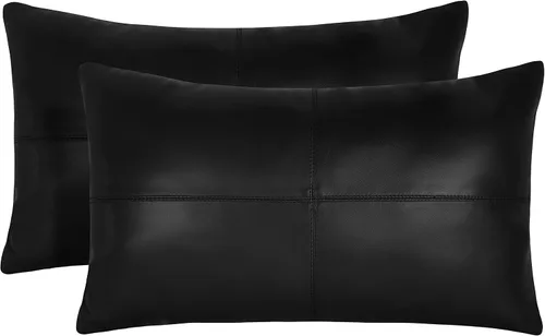 Miniatura 8 de Funda de almohada rectangular de piel de cordero – Funda de cojín para sofá – Fundas decorativas para sala de estar y dormitorio, caja negra