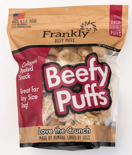 Frankly Venison Beefy Puffs 100 % hecho en Estados Unidos, paquete de 5 onzas