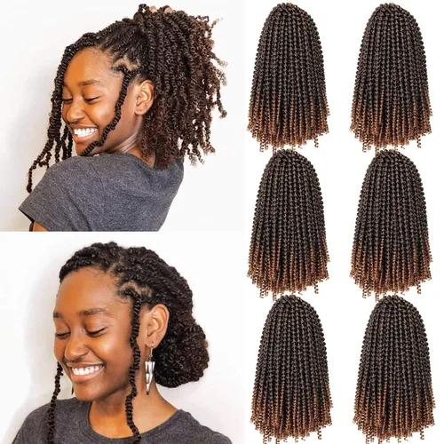 Miniatura 8 de Paquete de 2 cabello para trenzas en espiral de 8 pulgadas, cabello Spring Twist para rastas falsas, rastas de mariposa, cabello para trenzas, fibra