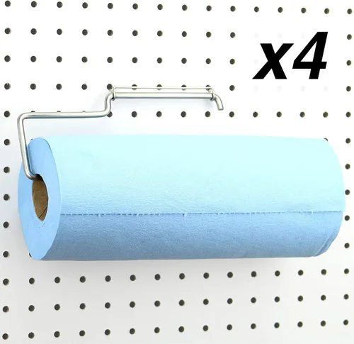 Miniatura 11 de RightArrange Soporte para toallas de papel con tablero de clavijas de una mano - Acero, negro - Ganchos para cualquier tablero de clavijas