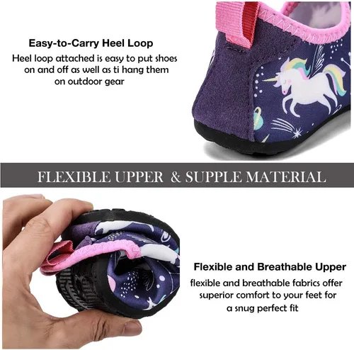 Miniatura 4 de HIITAVE Zapatos acuáticos antideslizantes para la playa, natación, secado rápido, calcetines acuáticos para niños y niñas pequeños