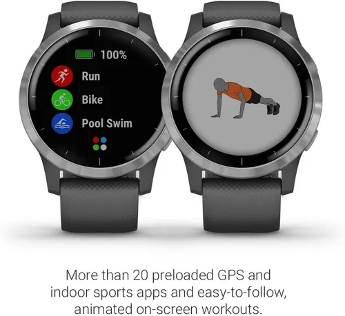 Miniatura 6 de Reloj inteligente Garmin 010-02174-01 vivoactive 4 con GPS, características de música, monitoreo de energía corporal, entrenamientos animados