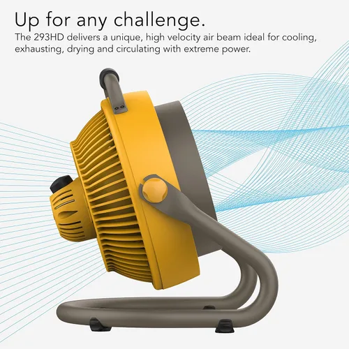 Miniatura 4 de Vornado 293 - Ventilador circulador de aire grande de alta resistencia Amarillo