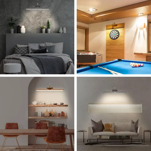 Miniatura 6 de Luces de imagen inalámbricas de 23 pulgadas, luz de exhibición de arte con batería recargable con control remoto, regulable/temporizador apagado luz
