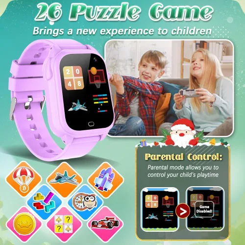 Miniatura 4 de Tywop Reloj inteligente impermeable para niños, reloj inteligente para niños y niñas de 3 a 12 años, juguetes de aprendizaje, regalos de cesta