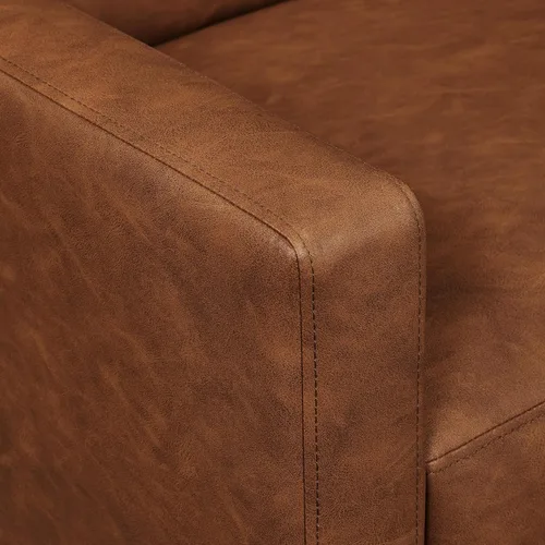 Miniatura 9 de Yaheetech - Sofá reclinable de cuero sintético, silla reclinable individual moderna de mediados de siglo, respaldo y reposapiés ajustables, sofá