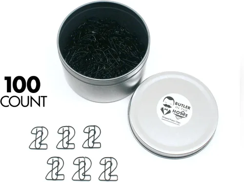 Miniatura 25 de Butler in the Home Elige tu letra favorita del alfabeto de la A a la Z o números del 0 al 9, 100 clips de papel de color negro para iniciales