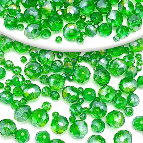 Miniatura 23 de 786 cuentas de cristal de 4 tamaños, cuentas de cristal Rondelle facetadas, cuentas de cristal Briolette, cuentas espaciadoras para pulseras, Ámbar