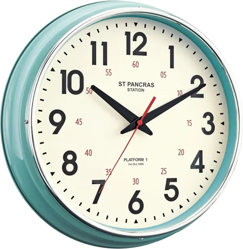Reloj de pared de metal de 12.4 pulgadas, relojes de pared vintage retro, estilo campestre, silencioso, sin tictac, fácil de leer para sala de Verde