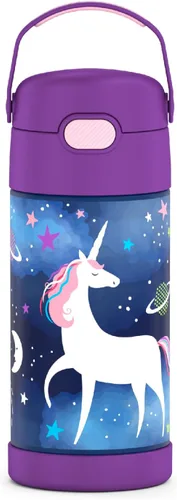 Miniatura 32 de THERMOS FUNTAINER - Botella de acero inoxidable con aislamiento al vacío y sorbete, capacidad de 12 onzas, para niños, azul Azul marino