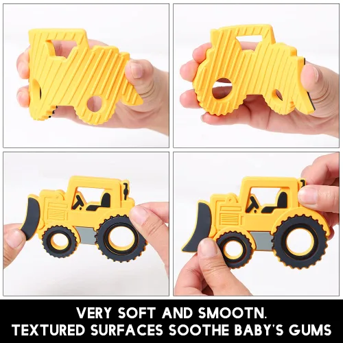 Miniatura 3 de Juguete mordedor de silicona de grado alimenticio para bebés con soporte para chupete, juguetes de dentición, juego de regalo para niños y niñas a