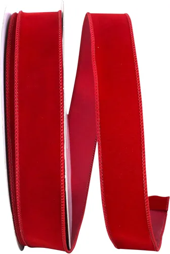 Miniatura 25 de Cinta Reliant Ribbon 92270W-957-40K Value Velvet con borde de alambre, 2-1/2 pulgadas x 50 yardas, escarlata/oro