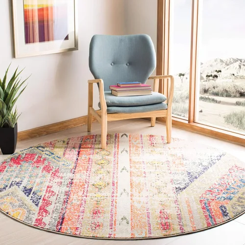 Miniatura 12 de SAFAVIEH Madison Collection - Alfombra decorativa de 2 pies 2 pulgadas x 4 pies, verde y naranja, diseño tribal envejecido, no desprende pelusa