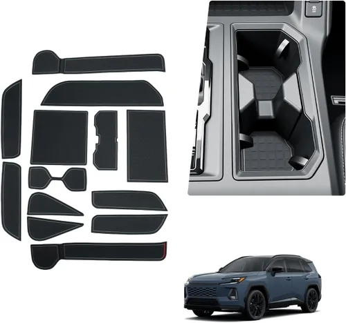 Miniatura 11 de BIBIBO 13Pcs for 2026 RAV4 Car Gate Slot Mats for 2026 Toyota RAV4 Interior Trim Door Slot Pads,2026 RAV 4 Console Liner Mats,Non-Slip Cup Holder