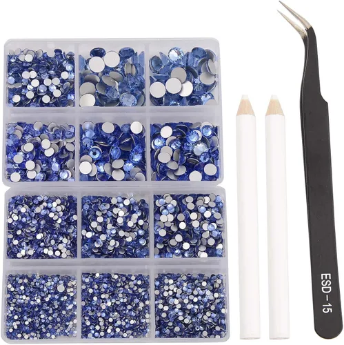 Miniatura 101 de NCB 288 diamantes de imitación de cristal redondos para arte de uñas, con parte trasera plana, para hacer accesorios de bricolaje, zapatos, ropa