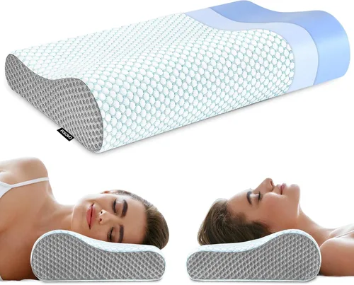 Miniatura 7 de Almohada cervical de contorno de espuma viscoelástica para aliviar el dolor, almohada de cama para dormir, almohada ergonómica para dolor de cuello
